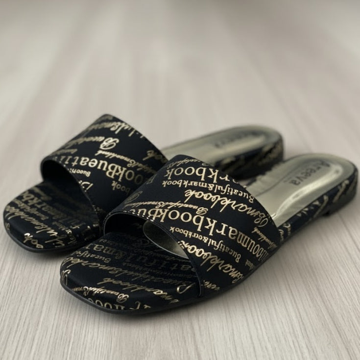 Black slides with white text on a light gray background