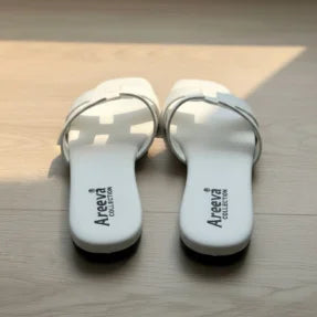 White Flipper with 'Areeva' branding on a wooden floor.